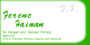 ferenc haiman business card